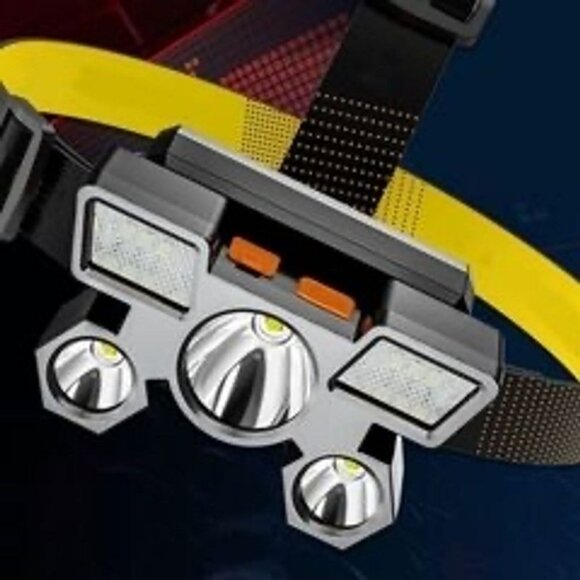 Rechargeable LED Headlamp With 5-Core Ultra Bright Lights & Adjustable Strap - Picture 4 of 4
